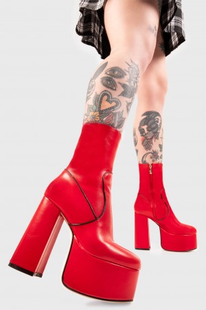 Lamoda Adore You Plataforma Ankle Boots Rojos | 0576ALDIB