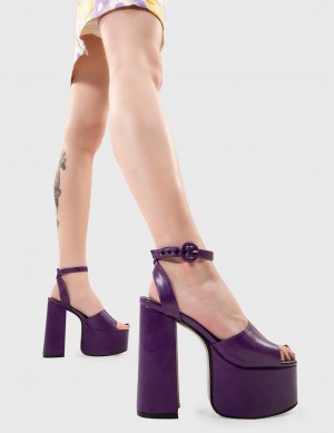 Lamoda All For You Plataforma Sandals Morados | 4201YBEFM