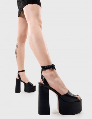 Lamoda All For You Plataforma Sandals Negros | 6047HTKQV