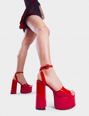 Lamoda All For You Plataforma Sandals Rojos | 8640BAOEJ