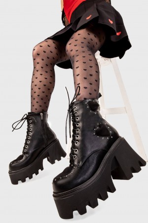 Lamoda All I Need Fornido Plataforma Ankle Boots Negros | 3682VLMAH