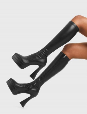 Lamoda Alter Ego Plataforma Knee High Boots Negros | 5960UVOTD