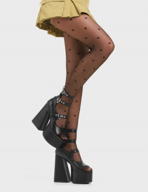 Lamoda Angel Plataforma Sandals Negros | 7568DREHK