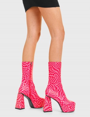 Lamoda Another Realm Plataforma Ankle Boots Fucsia Rosas | 6208KXUCR