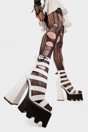 Lamoda Back Off Fornido Plataforma Sandals Blancos | 2791JQZRM