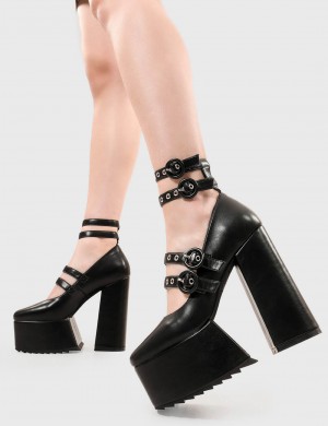 Lamoda Baecation Plataforma Heels Negros | 9012MIFRG