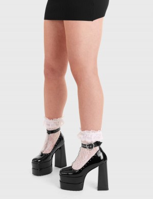 Lamoda Binded Plataforma Heels Negros | 9214HWYUG