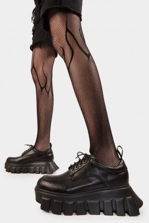 Lamoda Black Hole Fornido Plataforma Sneakers Negros | 8357QDAZI