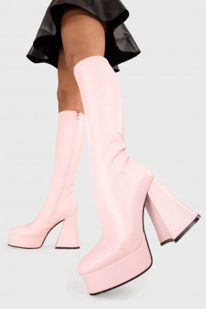 Lamoda Black Swan Plataforma Knee High Boots Rosas | 6324AQUZE