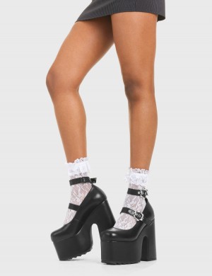 Lamoda Blossom Hill Plataforma Heels Negros | 8490QEDKA