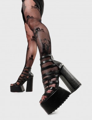 Lamoda Carretera Rage Plataforma Sandals Negros | 4173QZBVT
