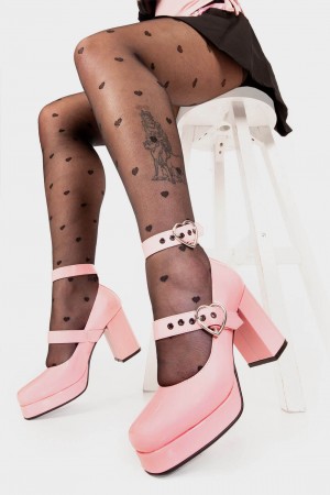 Lamoda Chrome Heart Plataforma Heels Rosas | 1028ZATQO