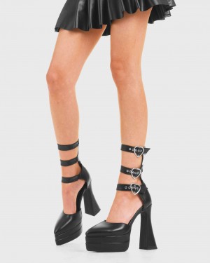 Lamoda Complex Love Plataforma Heels Negros | 5239PSYMU