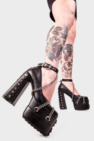 Lamoda Crucify Plataforma Heels Negros | 8742TNJZR