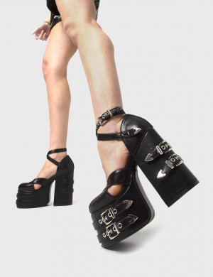 Lamoda Dangerous Plataforma Heels Negros | 2451EKRQJ