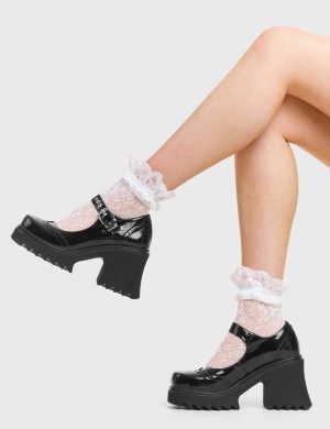 Lamoda Daring Fornido Mary Jane Shoes Negros | 3921JRBCM