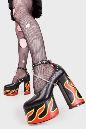 Lamoda Desire Plataforma Heels Negros | 3561BKXVU