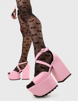 Lamoda Enemies Close Plataforma Sandals Rosas | 6854MOSPD