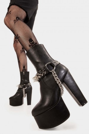 Lamoda Flashbacks Plataforma Ankle Boots Negros | 7621CHTGP