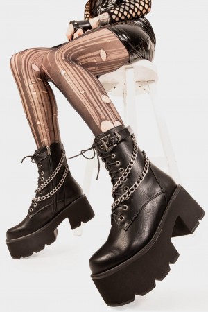 Lamoda Flip The Switch Fornido Plataforma Boots Negros | 4350BOHCQ