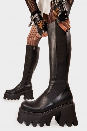 Lamoda For You Fornido Plataforma Knee High Boots Negros | 1532MPXAT