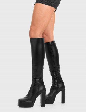 Lamoda Game Player Plataforma Knee High Boots Negros | 8692EJMUA