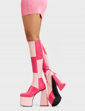 Lamoda Getting Better Plataforma Knee High Boots Rosas Fucsia | 1542QZBDJ