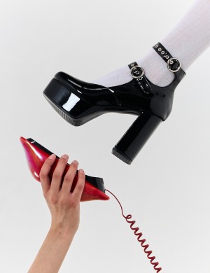 Lamoda Girl From Mars Plataforma Heels Negros | 0348ONGYA