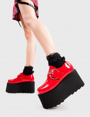 Lamoda Grounded Fornido Plataforma Shoes Rojos | 7142VUWFY