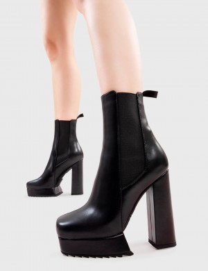 Lamoda Hackers Plataforma Ankle Boots Negros | 2691IHZAT