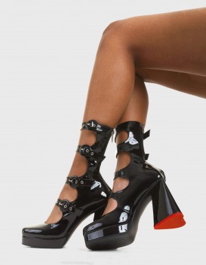 Lamoda Heart Breaker Plataforma Heels Negros | 5271FMRNA