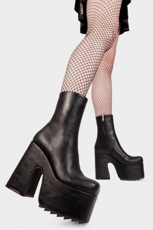 Lamoda Highs And Lows Fornido Plataforma Ankle Boots Negros | 8013EAPIY