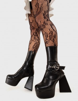 Lamoda Hotline Plataforma Ankle Boots Negros | 1257RVNEP