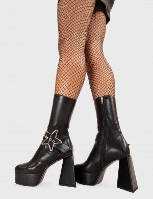 Lamoda Hound Dog Plataforma Ankle Boots Negros | 8512UMEYV