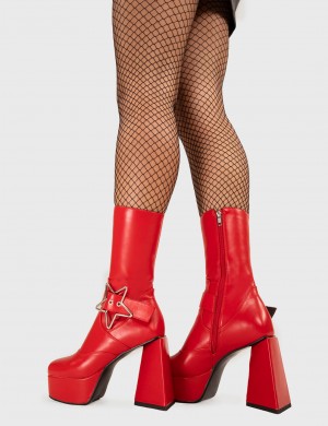 Lamoda Hound Dog Plataforma Ankle Boots Rojos | 5841LAMEX
