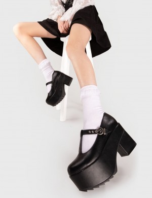 Lamoda Last Chance Fornido Plataforma Mary Jane Shoes Negros | 9056FZBGK