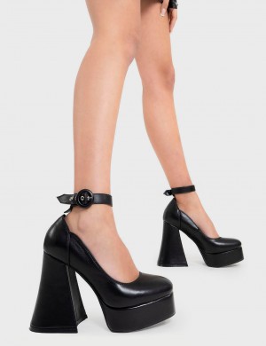 Lamoda Last Flight Plataforma Heels Negros | 2650NQAVZ