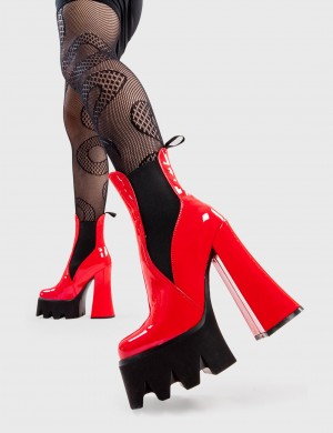 Lamoda Lumiel Plataforma Ankle Boots Rojos | 4180JWGVZ