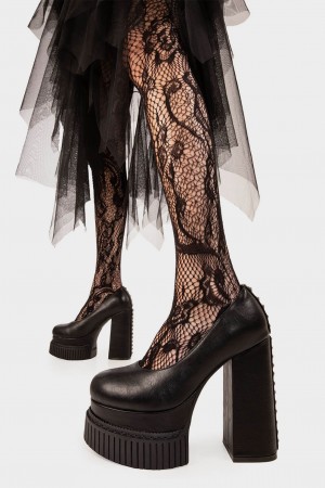 Lamoda Lyrical Creeper Plataforma Heels Negros | 5246CYWXT