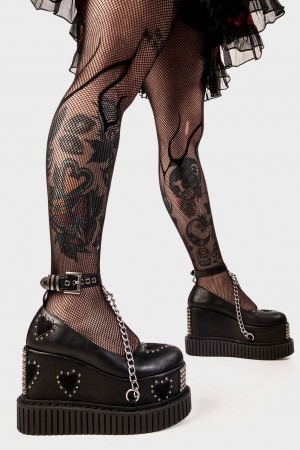Lamoda Majesty Fornido Plataforma Creeper Shoes Negros | 7832ARBHV