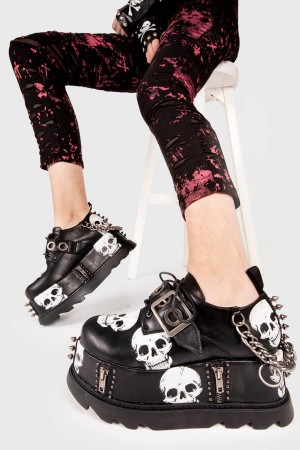 Lamoda Maniac Fornido Plataforma Wedge Shoes Negros | 2675FZKRW