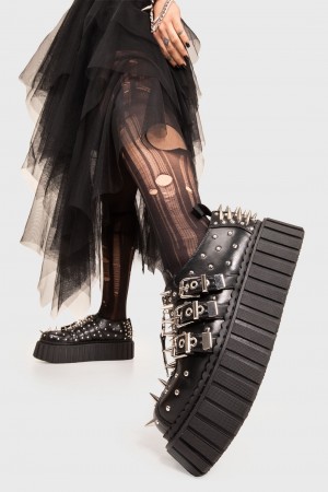 Lamoda Manic Monday Fornido Creeper Shoes Negros | 4809PRTNZ