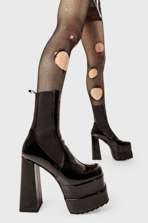 Lamoda Marine Plataforma Ankle Boots Negros | 9527ZAQGB