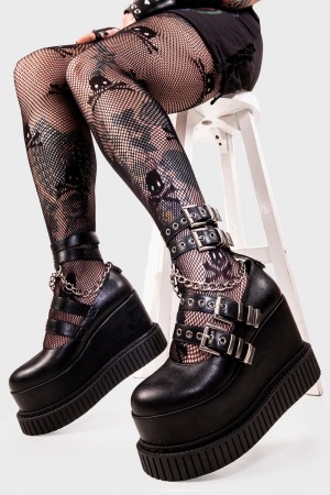 Lamoda Metropolitan Fornido Plataforma Creeper Shoes Negros | 4273YQNHF