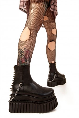 Lamoda Mine Forever Fornido Plataforma Creeper Ankle Boots Negros | 2045XTOEC