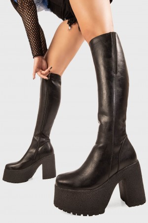 Lamoda Miracle Aligner Plataforma Knee High Boots Negros | 5409JWUAM