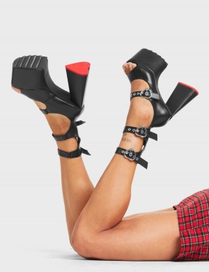 Lamoda Mystery Of Love Plataforma Sandals Negros | 4016EAVLC