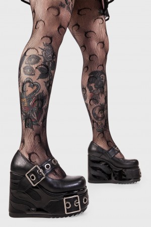 Lamoda New Me Fornido Plataforma Shoes Negros | 8379YBHRF