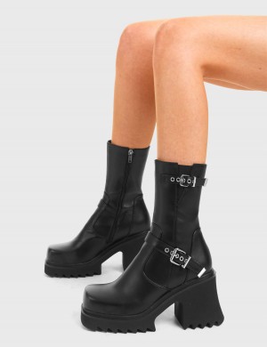 Lamoda New Mission Fornido Plataforma Ankle Boots Negros | 6457OFEYC