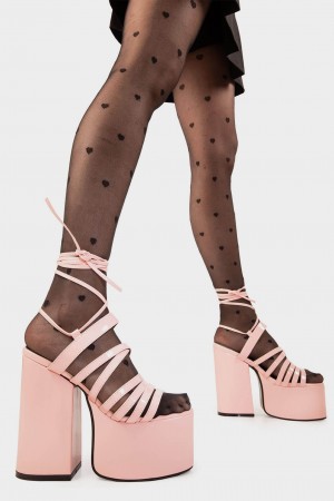 Lamoda Nice Try Plataforma Sandals Rosas | 3054RQUNM